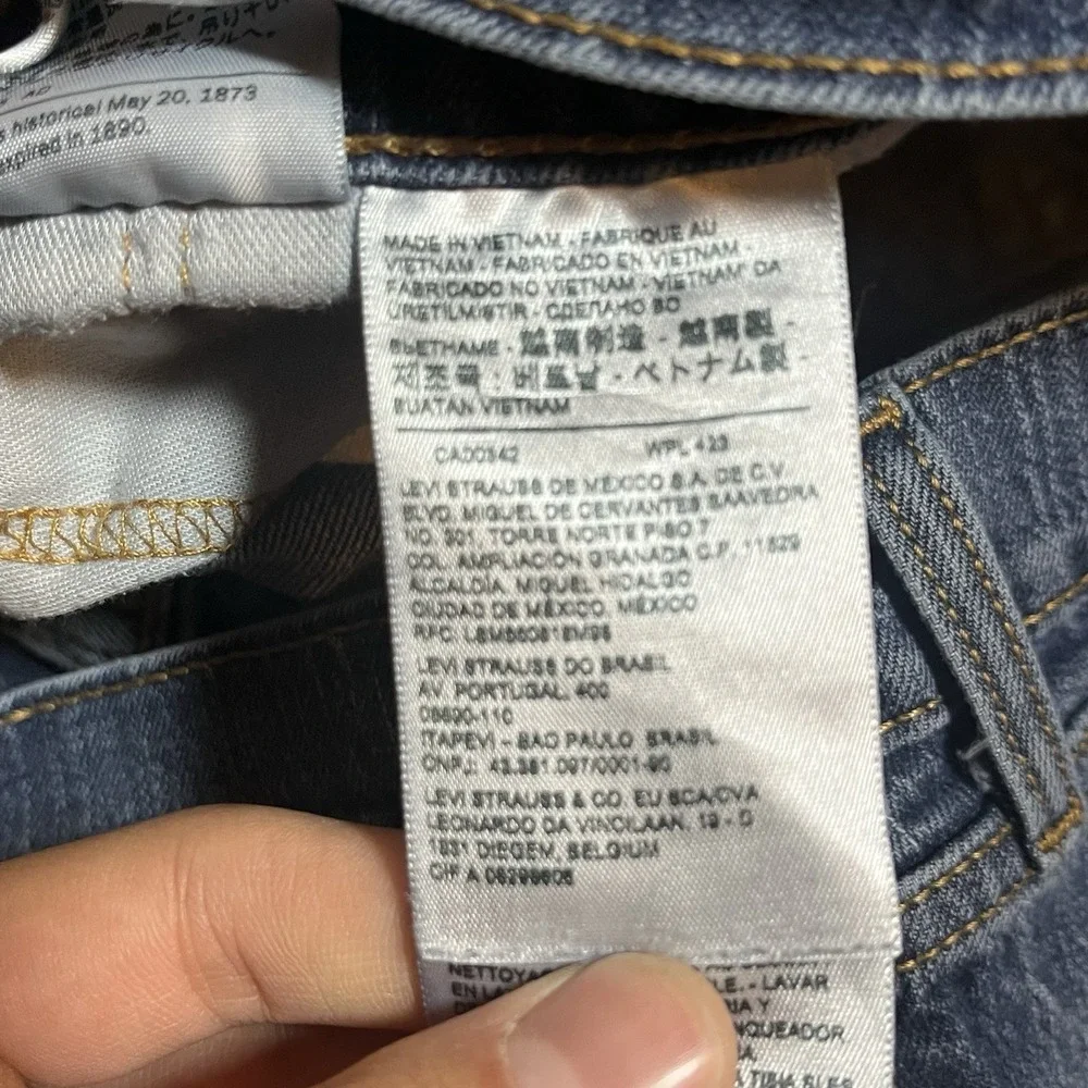 Levis Jeans Mens 34x32 505 Blue Denim Regular Straight Medium Crosshatch Wash